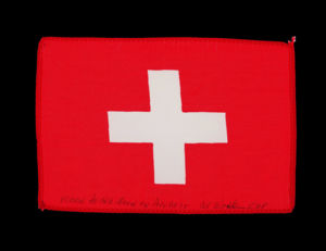Schweizer Flagge, mit Apollo15 zum Mond geflogen