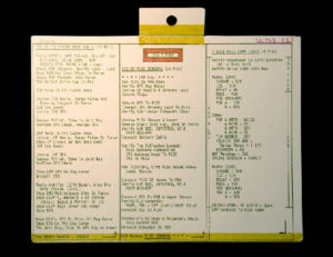 Apollo Cue Card, Aus dem Training von Apollo 17