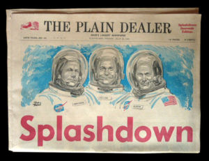 Apollo11 Zeitung mit Schlagzeile zur Rückkehr