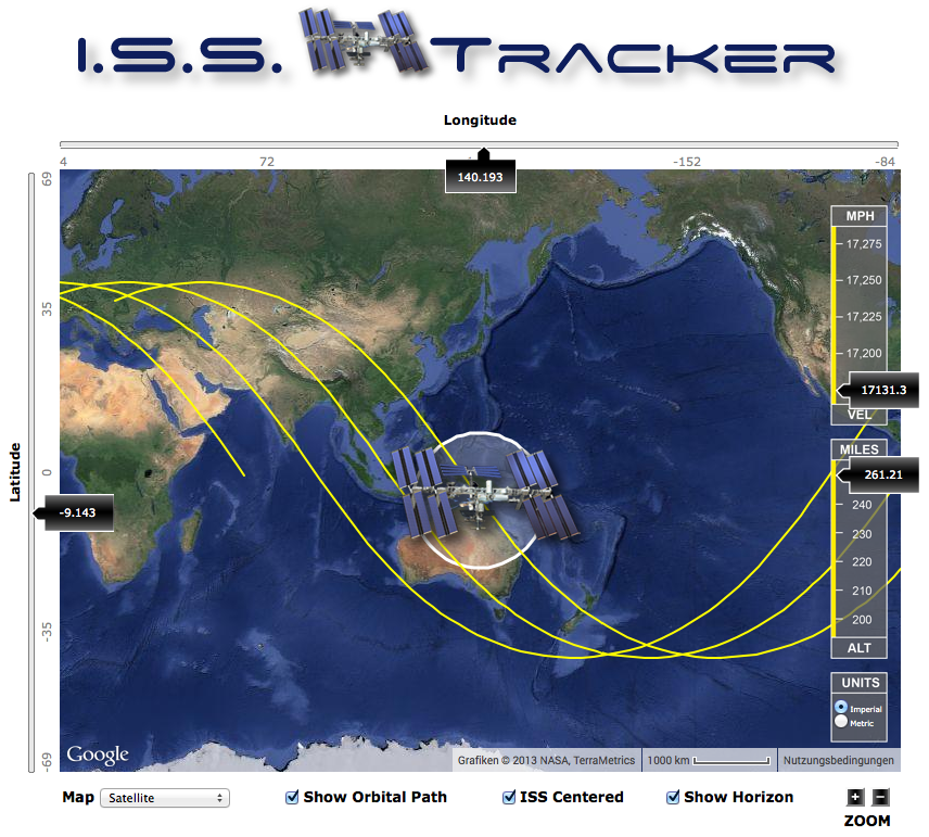 Mit dem ISS-Tracker wissen Sie jederzeit, wo sich die Raumstation gerade befindet